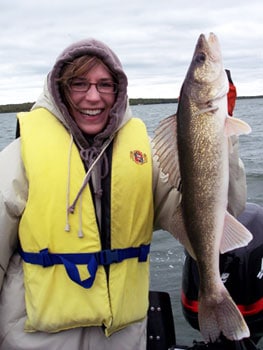 Catch of the day! Me and my 23-inch, 4 pound walleye - photos by Kelly Westhoff
