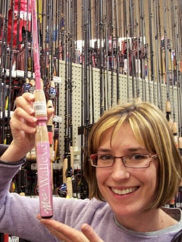 Perhaps this is what I need -- a pink fishing pole called "Mrs. Walleye."