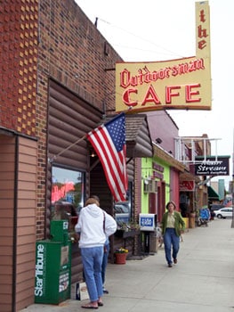 The Outdoorsman Cafe in downtown Walker. Hearty breakfasts for the avid fisherman or woman.