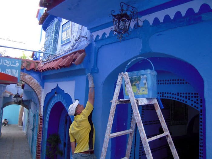 Chefchaouen, Morocco: A Magical Dreamscape 1 Painting the town blue in Chefchaouen, Morocco. Photo by Ann Banks.