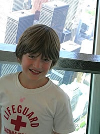James atop Toronto's CNN Tower. 