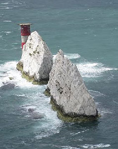 A Yurt Holiday on the Isle of Wight: Cheap and Cheerful 6 Needles Rocks on the Isle of Wight.