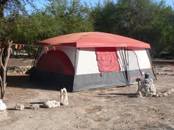 Tent camping at El Hurango, in Northern Chile.