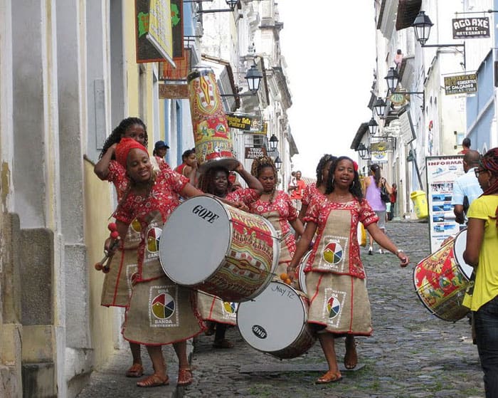 Music is made everywhere in Salvador, Brazil.