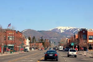 Main drag of Hailey, Idaho, pop. 6000.