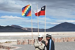 Native Chileans at the lodge built by the Collhuasi mine in Northern Chile.