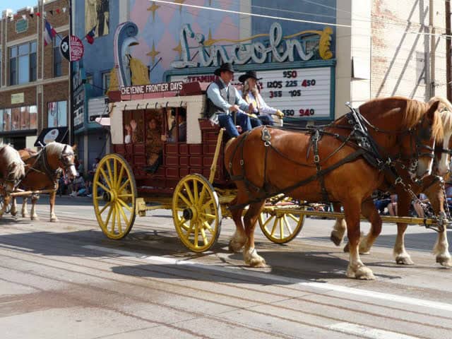 Wyoming: Cheyenne's Frontier Days Bring the Old West to Life 2 Stagecoach in Cheyenne Frontier Days parade. Photo by Cindy Bigras.