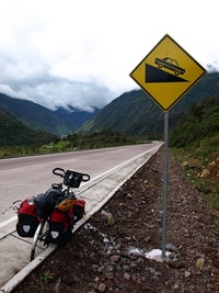 Biking South America: A long climb approaches.