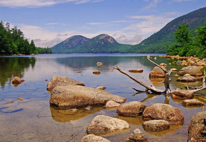 Calm, cool waters of Jordan Pond. This pond is great for canoeing and is surrounded by various hiking trails of the Acadia National Park. Photos by Pinaki Chakraborty