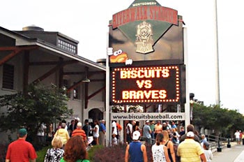 Riverwalk Stadium is the home of the Montgomery Biscuits.