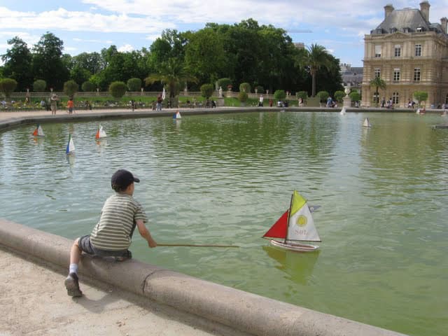 Sailboats in the park in Paris.
