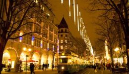 The famous Bahnhofstrasse in Zurich, Switzerrland, decorated for the holidays. Photos by Sony Stark.