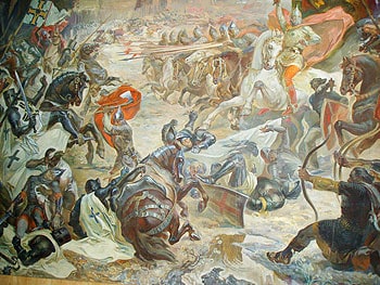 In Lviv's Arsenal Museum,a depiction of Orthodox forces defeating crusaders