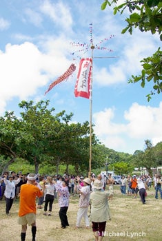 Shinugu Matsuri: Little-Known Festival in Okinawa 10 The banner asks for a year of plenty.