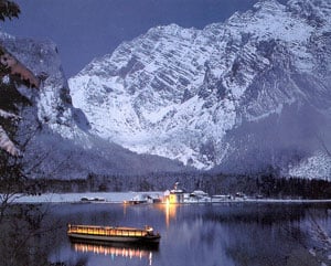 Bavarian Alps: Charming Christmas Markets 6 A crystal clear Königssee at night in Bavaria, Germany
