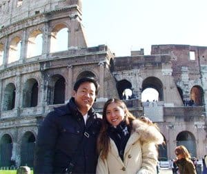 Irene Lim and her husband at the Colosseum in Rome