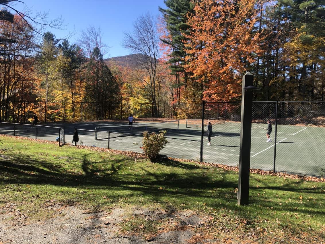 Fall tennis is beautiful at Topnotch at Stowe Tennis Resort.