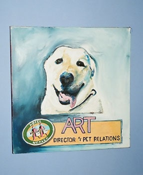 A golden retriever named Art is Director of Pet Relations at the Hotel Monaco in Portland, Oregon