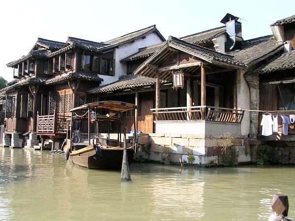 The Water Town of Wuzhen: The Venice of China 1 The canals and buildings of Wuzhen, from the harbor. Photo by Shelley Seale.