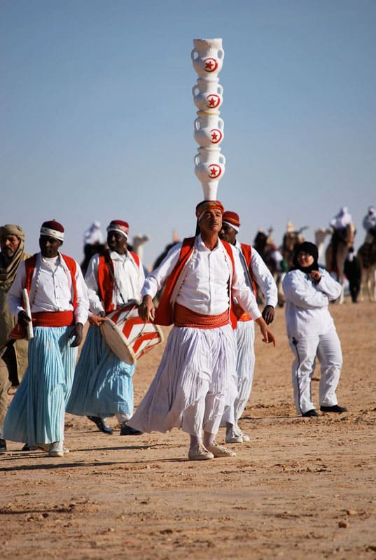 The Festival of the Sahara in Tunisia 4 Steady as a rock, but instead these are fragile clay pots adorned with the Tunisian symbol