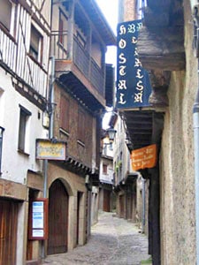 The narrow streets of La Alberca, Spain