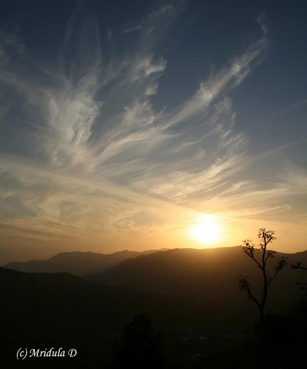 Sunset along the cycling route