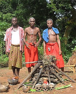 Beginning the voodoo ceremony in Benin. Photos by Marilynn Windust