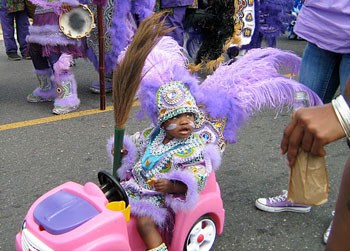 A young Mardi Gras Indian