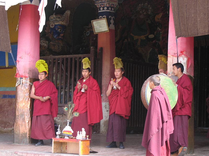 Monks in front of the Samye Monastery