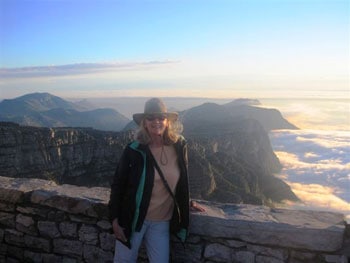 View on top of the Table Mountain in Cape Town