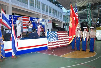 An American Fourth of July -- in Thailand 2 Color guard at the festivities.