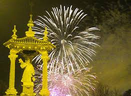 Valencia, Spain: Las Fallas, One Crazy Festival! 6 A view of The Castillio fireworks from the St Vincent Bridge in Valencia, Spain