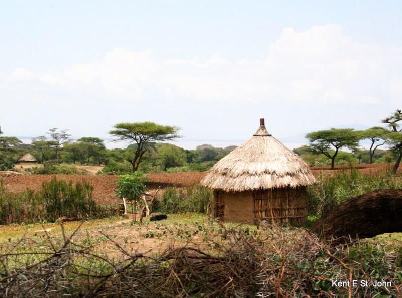 Traditional thatched hut in the Rift Valley in Ethiopia