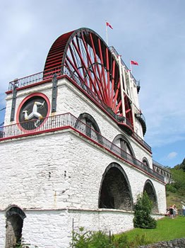 The Great Laxey Wheel is the most prominent feature of the lead mine where the author's great-great-grandfather, Robert Shimmin, worked in the 1850s.