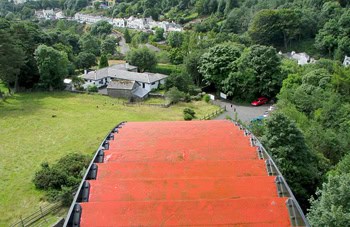 The view from the platform at the top of the Great Laxey Wheel is not recommended for anyone who suffers from vertigo.