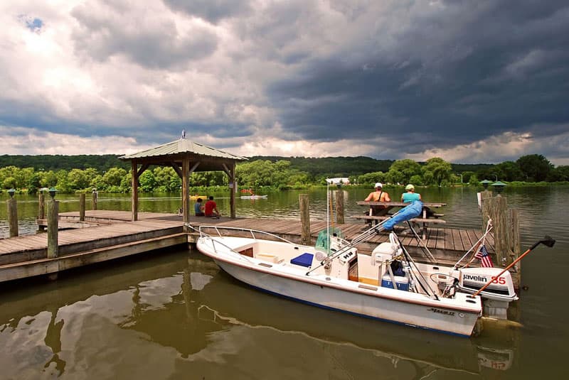 The Ithaca Farmer's Market opens out to this lovely dock by the Cayuga Lake