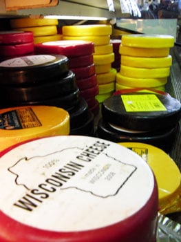 The Wisconsin Cheese Mart offers a variety of over 175 locally produced cheeses.
