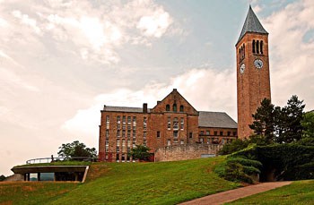 McGraw Tower at Cornell University, Ithaca. If you are lucky, you can catch a concert along with the amazing view from the top.