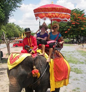 Ayutthaya, Thailand: An Ancient Siamese City 6 Sopha and his friendly Mahout give us a lift.