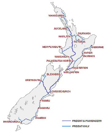 Enjoying the Scenic Railways of New Zealand 2 Map of New Zealand's scenic railways.