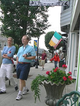 Townsfolk enjoy the Stroll, walking up and down Main St. East Greenwich, RI. 