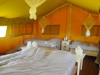 Interior of a Simply Canvas tent