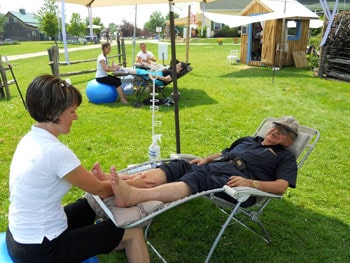 A massage with lavender oil