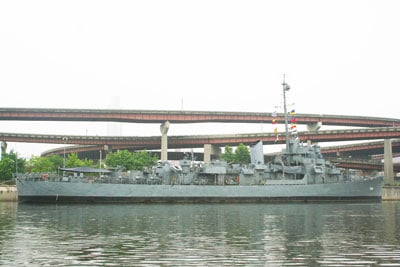 Albany, New York: the City and the Waterways 10 USS Slater viewed from Albany Aqua Duck Tour