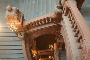 Albany, New York: the City and the Waterways 4 The famous Million-Dollar Staircase at the New York State Capitol