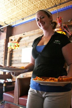 Albany, New York: the City and the Waterways 2 Serving up some great grub in Albany, NY. Sheila Keirney, our waitress at the Bayou Cafe