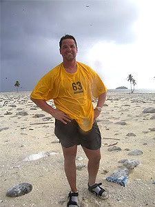 Charles Veley, the Most Traveled Man, on Clipperton Atoll, in the South Pacific.