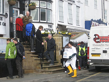 A Walking Tour of Whitby, England 5 A line forms at The Magpie Cafe on Whitby's Pier Road as early as 11am and sometimes before the fish has arrived.