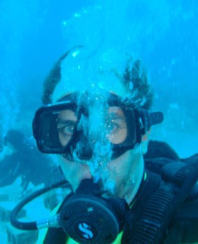 Swimming With Sharks on St. Maarten 3 The author in SCUBA gear