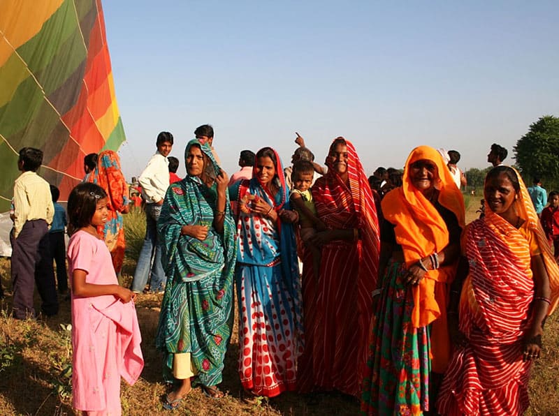 Ladies near the balloon